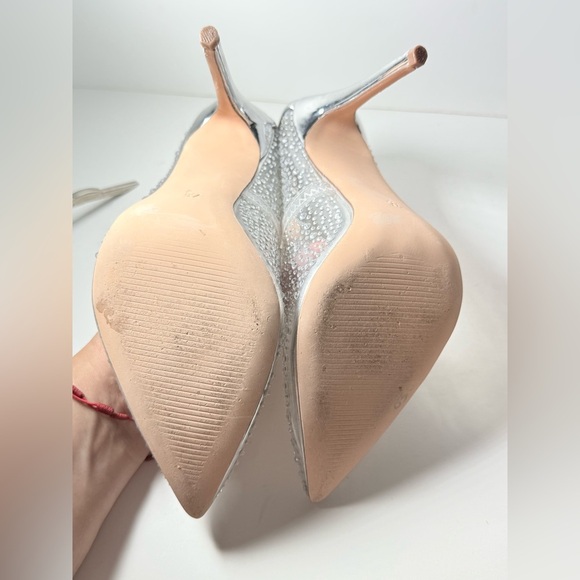 Steve Madden Glittering Clear Silver Heels Size 7.5 - Picture 6 of 8